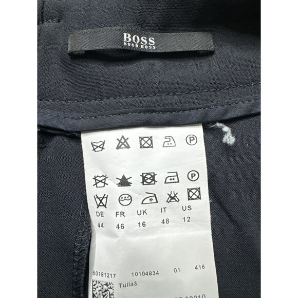 Boss Hugo Boss Women's Wide Leg Dress Pants Flat Front Preppy Black Size 12 - Picture 5 of 5